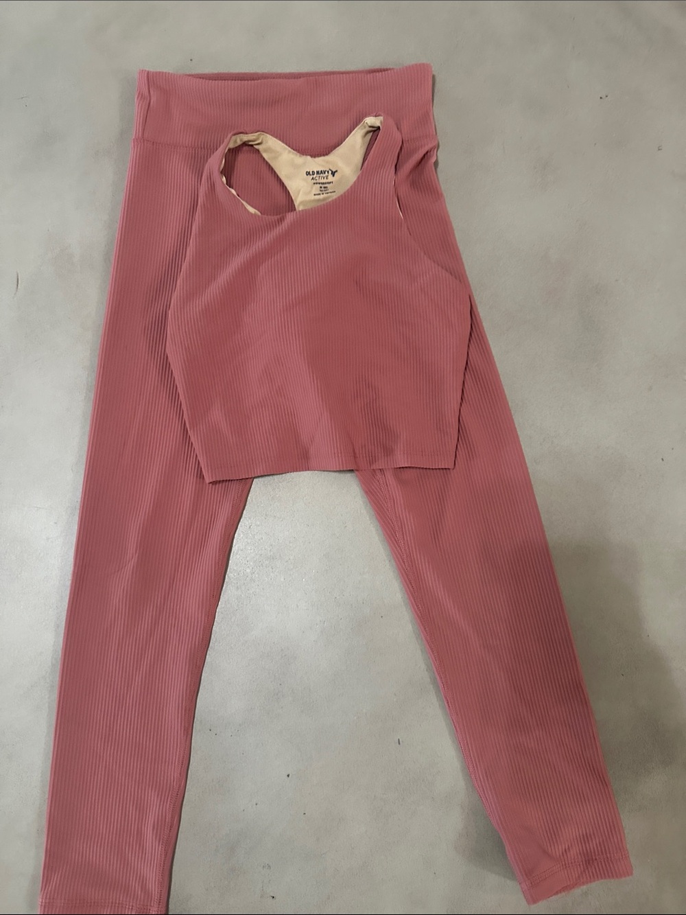 Old Navy Girls Rose Ribbed Leggings